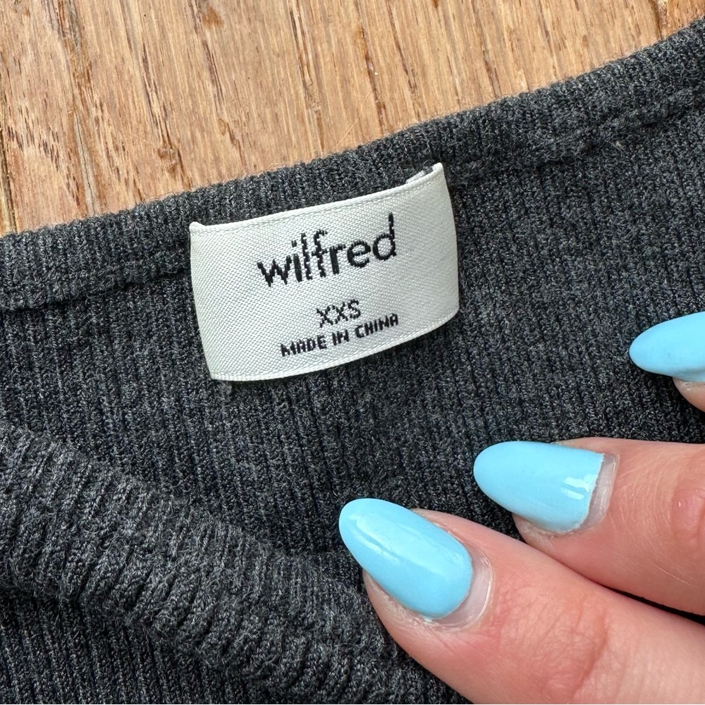 Aritzia Wilfred Knit Cut out Top Charcoal Grey - Picture 6 of 6